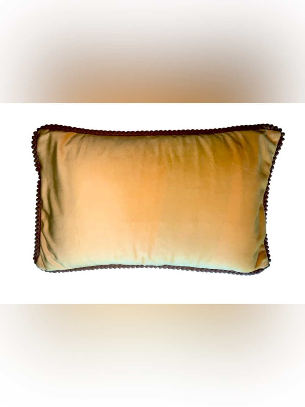 Plush Mustard Velvet Decorative Cushion Cover with Pom Trim